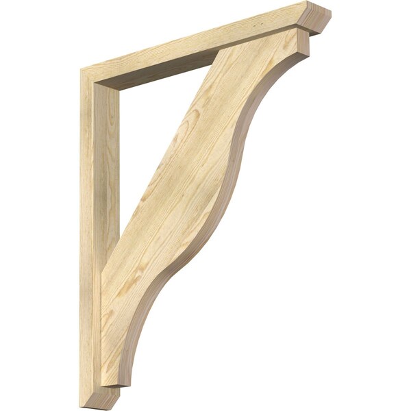Ekena Millwork Funston Slat Rough Sawn Bracket w/ Offset Brace, Douglas Fir, 4"W x 30"D x 36"H BKT0402X30X36FST06RDF - main